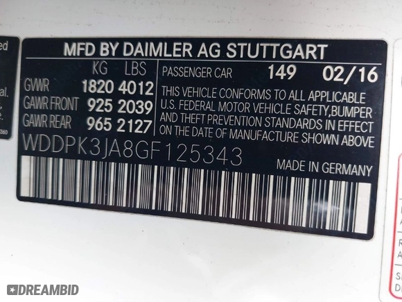 2016 Mercedes-Benz SLK with VIN WDDPK3JA8GF125343, listed as a IAAI auction lot 41428898 with 56,454 mi miles. Bid and sale history available at carsss.com. Image 9.