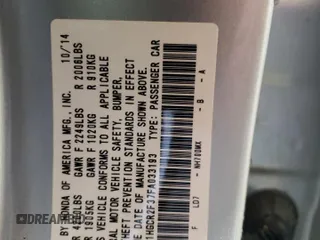2015 Honda Accord LX with VIN 1HGCR2F37FA033193, listed as a Copart auction lot 54491845 with 95,281 mi miles and Salvage Title. Bid and sale history available at carsss.com. Image 13.
