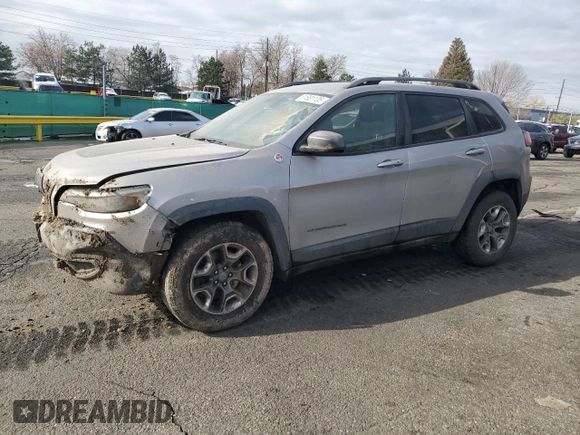 2019 Jeep Cherokee Trailhawk with VIN 1C4PJMBX8KD314746, listed as a Copart auction lot 51801135 with 124,281 mi miles and Salvage title. Bid and sale history available at DreamBid. Image 1.