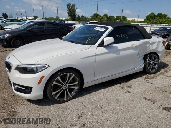 2017 BMW 2 Series 230i with VIN WBA2K9C37H7A26238, listed as a Copart auction lot 56988833 with 46,335 mi miles. Bid and sale history available at carsss.com. Image 1.