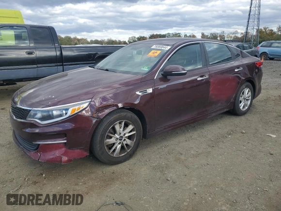 2016 Kia Optima LX with VIN 5XXGT4L32GG091767, listed as a Copart auction lot 76069844 with 179,587 mi miles and Clean Title. Bid and sale history available at carsss.com. Image 1.