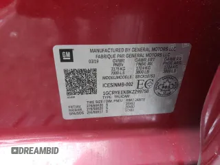 2019 Chevrolet Silverado 1500 RST with VIN 1GCRYEEK8KZ299758, listed as a Copart auction lot 50456085 with 61,593 mi miles and Clean Title. Bid and sale history available at DreamBid. Image 12.