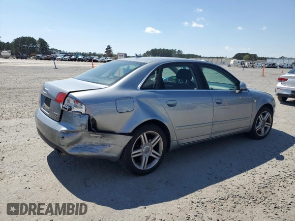 2007 Audi A4 2.0T with VIN WAUDF78E07A077400, listed as a Copart auction lot 50206845 with 99,157 mi miles and Salvage Title. Bid and sale history available at carsss.com. Image 3.