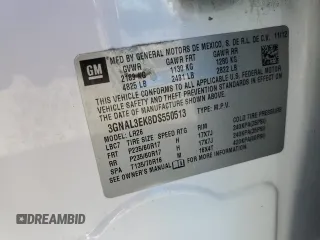 2013 Chevrolet Captiva Sport LT with VIN 3GNAL3EK8DS550513, listed as a Copart auction lot 77736774 with 87,310 mi miles and Salvage Title. Bid and sale history available at DreamBid. Image 14.