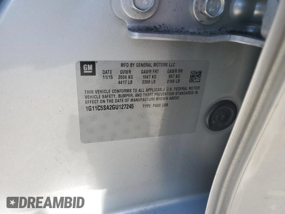 2016 Chevrolet Malibu Limited LT with VIN 1G11C5SA2GU127245, listed as a Copart auction lot 77462594 with 139,812 mi miles and Salvage Title. Bid and sale history available at carsss.com. Image 12.