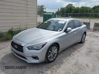 2020 Infiniti Q50 Pure with VIN JN1EV7AP7LM206248, listed as a IAAI auction lot 39653412 with 103,378 mi miles and . Bid and sale history available at carsss.com. Image 2.