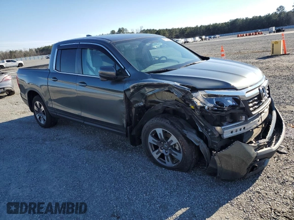 2019 Honda Ridgeline RTL-T with VIN 5FPYK3F63KB012214, listed as a Copart auction lot 41740585 with 33,965 mi miles and Salvage title. Bid and sale history available at DreamBid. Image 4.