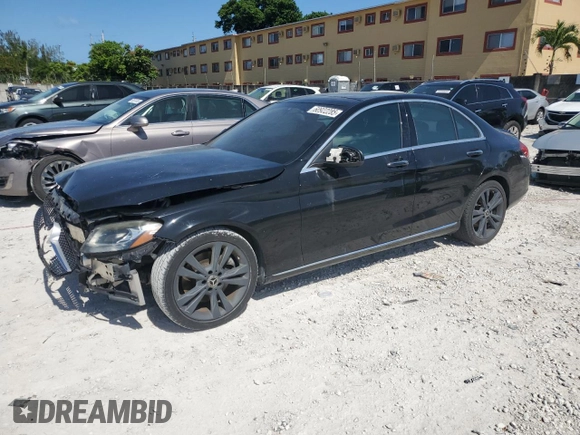 2017 Mercedes-Benz C 300 with VIN 55SWF4JBXHU210780, listed as a Copart auction lot 60922285 with 156,519 mi miles and Salvage title. Bid and sale history available at DreamBid. Image 1.
