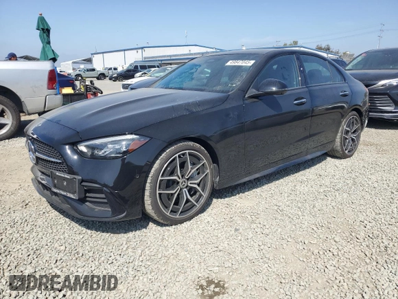 2023 Mercedes-Benz C 300 with VIN W1KAF4GB9PR137368, listed as a Copart auction lot 49847045 with 18,452 mi miles and Salvage Title. Bid and sale history available at carsss.com. Image 1.