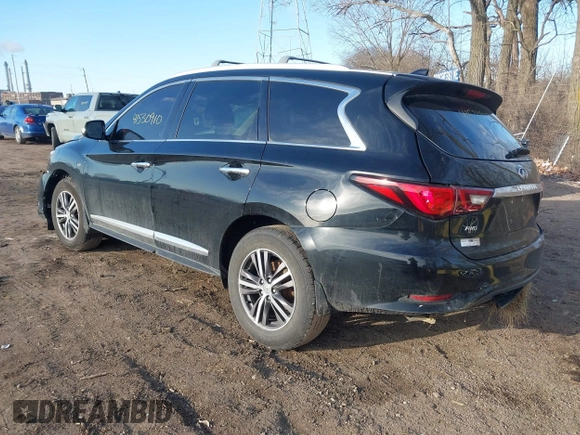 2019 Infiniti QX60 Pure with VIN 5N1DL0MM9KC555631, listed as a IAAI auction lot 41530910 with 83,351 mi miles and . Bid and sale history available at DreamBid. Image 3.