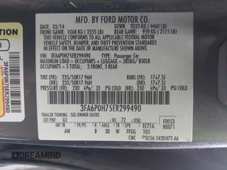 2014 Ford Fusion SE with VIN 3FA6P0H75ER299490, listed as a IAAI auction lot 42055604 with 134,078 mi miles. Bid and sale history available at carsss.com. Image 9.