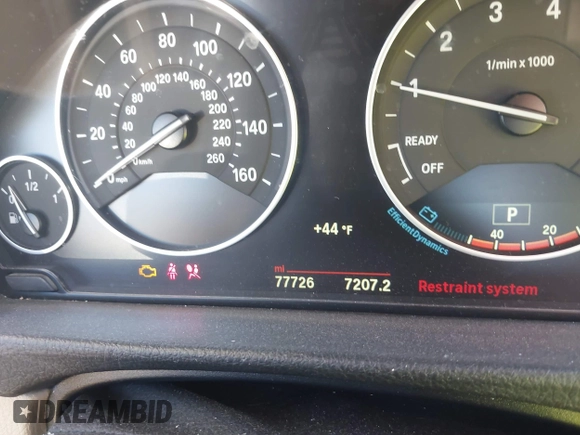 2015 BMW 3 Series 320i xDrive with VIN WBA3C3C50FK201906, listed as a IAAI auction lot 41287902 with 77,726 mi miles and . Bid and sale history available at DreamBid. Image 7.