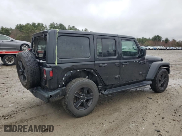 2021 Jeep Wrangler Unlimited Willys with VIN 1C4HJXDN2MW796669, listed as a Copart auction lot 52020745 with 46,826 mi miles and Salvage Title. Bid and sale history available at DreamBid. Image 3.
