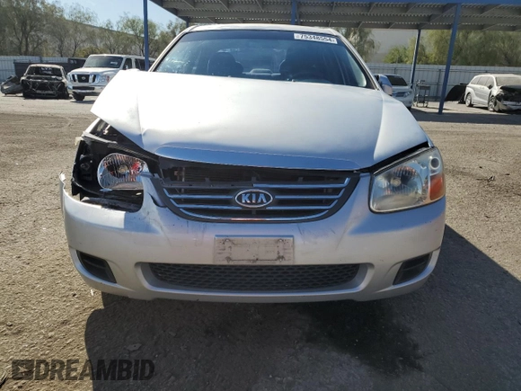 2008 Kia Spectra EX with VIN KNAFE122185498723, listed as a Copart auction lot 75348554 with 117,950 mi miles and Salvage Title. Bid and sale history available at carsss.com. Image 5.