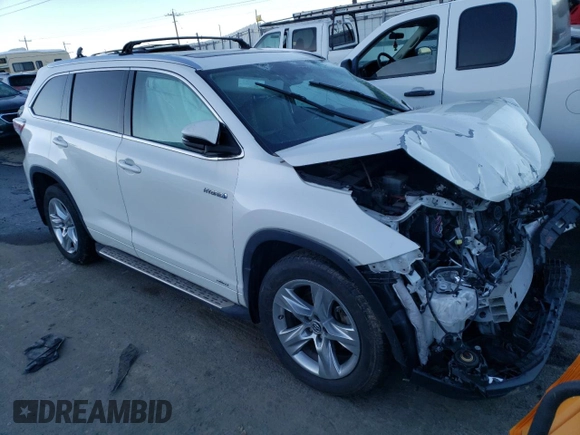 2016 Toyota Highlander Hybrid Limited with VIN 5TDDCRFH9GS017011, listed as a Copart auction lot 37613753 with 0 mi miles. Bid and sale history available at carsss.com. Image 4.
