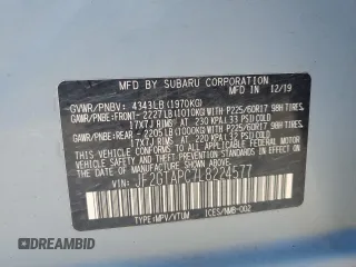 2020 Subaru Crosstrek Premium с VIN JF2GTAPC7L8224577, выставлен на аукционе Copart как лот 56128075 с пробегом 106 982 миль миль и Списание • Salvage title. История ставок и продаж доступна на DreamBid. Изображение 13.