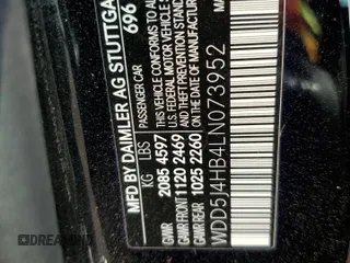 2020 Mercedes-Benz CLA 250 z VIN WDD5J4HB4LN073952, wystawiony jako Copart lot #64098345 z przebiegiem 38 773 mil mil oraz Szkoda całkowita • Salvage title. Historia ofert i sprzedaży dostępna na DreamBid. Obrazek 12.
