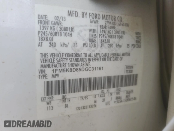 2013 Ford Explorer XLT z VIN 1FM5K8D85DGC31161, wystawiony jako Copart lot #44754465 z przebiegiem 213 442 mil mil oraz Szkoda całkowita • Salvage title. Historia ofert i sprzedaży dostępna na DreamBid. Obrazek 13.