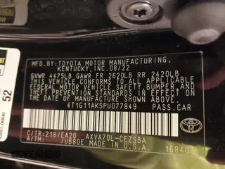 2023 Toyota Camry SE z VIN 4T1G11AK5PU077849, wystawiony jako IAAI lot #42210826 z przebiegiem 45 680 mil mil oraz . Historia ofert i sprzedaży dostępna na DreamBid. Obrazek 9.