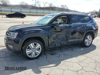 2019 Volkswagen Atlas SEL z VIN 1V2ER2CA3KC555133, wystawiony jako Copart lot #47826625 z przebiegiem 86 182 mil mil oraz Szkoda całkowita • Salvage title. Historia ofert i sprzedaży dostępna na DreamBid. Obrazek 1.
