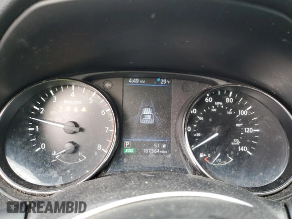 2019 Nissan Rogue SV with VIN KNMAT2MT4KP547147, listed as a Copart auction lot 45005765 with 187,364 mi miles and Salvage Title. Bid and sale history available at DreamBid. Image 9.