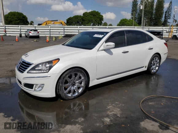 2013 Hyundai Equus Signature z VIN KMHGH4JH1DU067560, wystawiony jako Copart lot #57420475 z przebiegiem 85 291 mil mil oraz Czysty tytuł • Clean title. Historia ofert i sprzedaży dostępna na DreamBid. Obrazek 1.