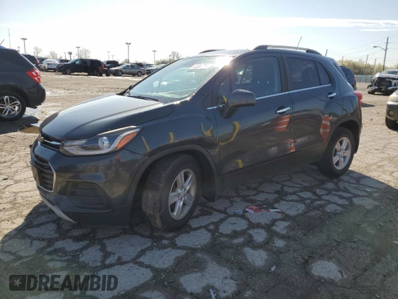 2017 Chevrolet Trax LT with VIN 3GNCJLSB9HL221757, listed as a Copart auction lot 52067785 with 89,750 mi miles and Salvage Title. Bid and sale history available at DreamBid. Image 1.