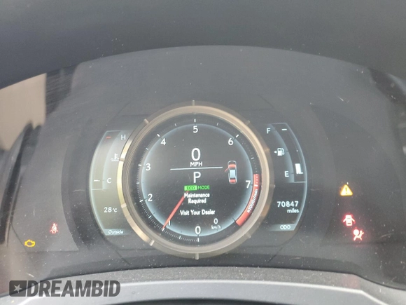 2019 Lexus IS 300 with VIN JTHC81D2XK5035236, listed as a Copart auction lot 54554095 with 70,847 mi miles and Salvage title. Bid and sale history available at DreamBid. Image 9.