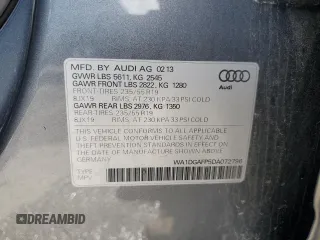 2013 Audi Q5 Premium Plus с VIN WA1DGAFP5DA072796, выставлен на аукционе Copart как лот 52797165 с пробегом 52 011 миль миль и Списание • Salvage title. История ставок и продаж доступна на DreamBid. Изображение 13.