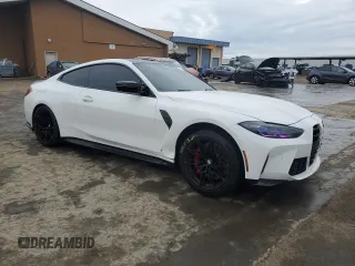 2024 BMW M4 Competition with VIN WBS33AZ00RCP72242, listed as a Copart auction lot 43477715 with 7,561 mi miles and Salvage Title. Bid and sale history available at carsss.com. Image 4.
