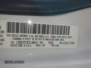 2012 Ram 1500 Sport with VIN 1C6RD7MT0CS190018, listed as a IAAI auction lot 42631890 with 112,071 mi miles and . Bid and sale history available at DreamBid. Image 9.
