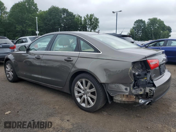 2013 Audi A6 Premium Plus with VIN WAUGFAFC8DN077189, listed as a Copart auction lot 64370265 with 123,556 mi miles and Salvage title. Bid and sale history available at DreamBid. Image 2.