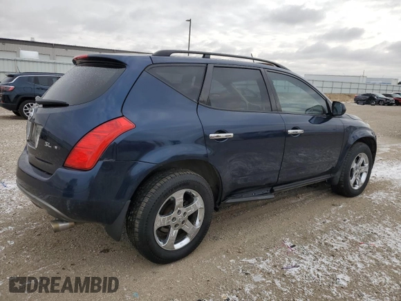 2003 Nissan Murano SL with VIN JN8AZ08W63W227721, listed as a Copart auction lot 83551974 with 108,347 mi miles and Salvage Title. Bid and sale history available at carsss.com. Image 3.