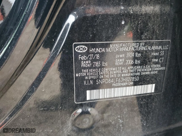 2018 Hyundai Elantra SEL with VIN 5NPD84LF6JH327850, listed as a Copart auction lot 51001335 with 95,066 mi miles and Salvage Title. Bid and sale history available at carsss.com. Image 12.