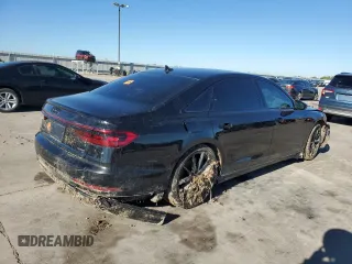 2022 Audi A8 with VIN WAULDAF86NN009197, listed as a Copart auction lot 79396444 with 29,637 mi miles and Salvage Title. Bid and sale history available at carsss.com. Image 3.