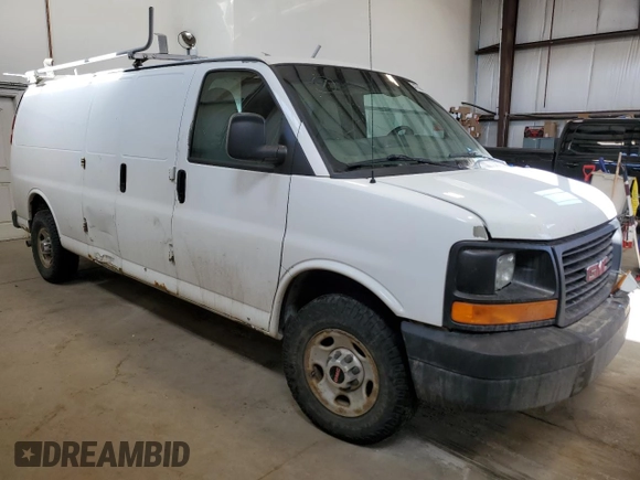2011 GMC Savana Cargo Van with VIN 1GTW7GCA5B1165901, listed as a Copart auction lot 47759785 with 477,771 mi miles and Salvage Title. Bid and sale history available at carsss.com. Image 4.