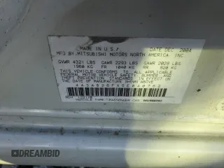 2005 Mitsubishi Galant DE with VIN 4A3AB26FX5E040762, listed as a Copart auction lot 75545084 with 0 mi miles and Salvage Title. Bid and sale history available at carsss.com. Image 12.