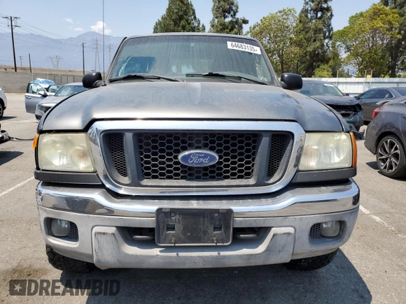 2005 Ford Ranger XL with VIN 1FTZR15E45PA73118, listed as a Copart auction lot 64683135 with 162,514 mi miles and Salvage title. Bid and sale history available at DreamBid. Image 5.