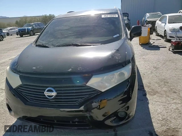 2014 Nissan Quest S with VIN JN8AE2KP1E9101597, listed as a Copart auction lot 46313225 with 104,410 mi miles and Salvage Title. Bid and sale history available at carsss.com. Image 12.