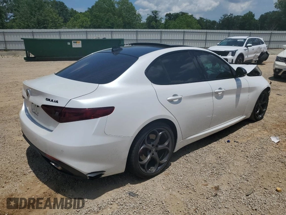 2018 Alfa Romeo Giulia Ti Sport with VIN ZARFAECN3J7599728, listed as a Copart auction lot 57711005 with Not provided miles and Salvage title. Bid and sale history available at DreamBid. Image 3.
