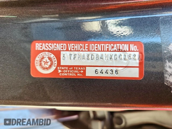 2022 Toyota Tundra 1794 Edition with VIN 5TFMA5DB4NX001531, listed as a Copart auction lot 48254135 with 70,101 mi miles and Clean title. Bid and sale history available at DreamBid. Image 12.