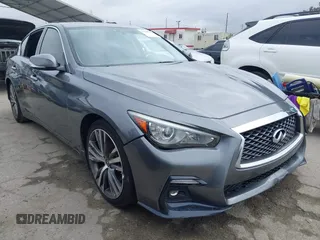2018 Infiniti Q50 Luxe with VIN JN1EV7AP7JM354543, listed as a IAAI auction lot 42189356 with 89,503 mi miles and . Bid and sale history available at DreamBid. Image 1.