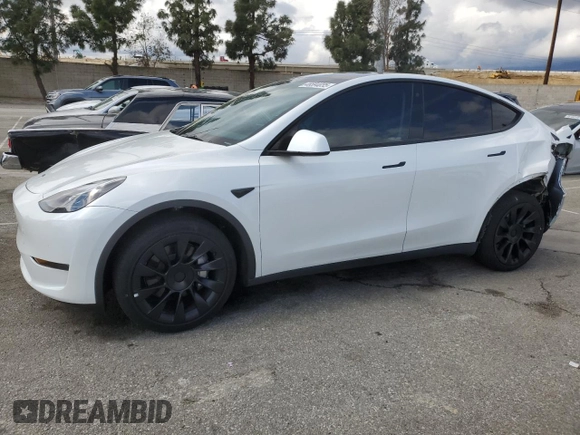 2022 Tesla Model Y Long Range with VIN 7SAYGDEE3NF558379, listed as a Copart auction lot 48594035 with 12,501 mi miles and Salvage Title. Bid and sale history available at carsss.com. Image 1.