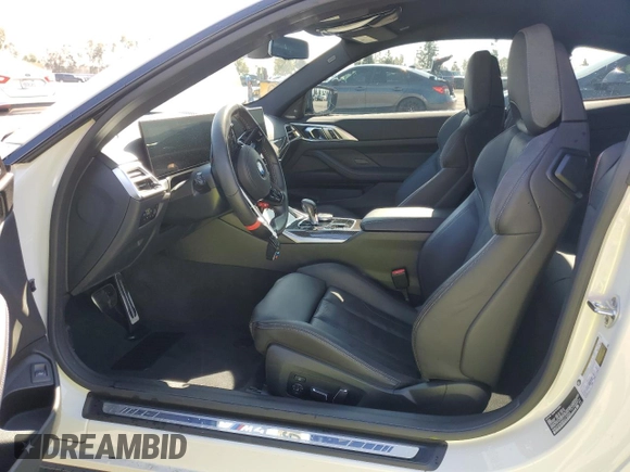 2025 BMW M4 Competition with VIN WBS23HK09SCS16550, listed as a Copart auction lot 48350975 with 6,914 mi miles and Salvage Title. Bid and sale history available at carsss.com. Image 7.
