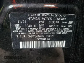 2022 Hyundai Accent Limited with VIN 3KPC34A69NE160326, listed as a Copart auction lot 86615334 with 34,073 mi miles and Salvage Title. Bid and sale history available at carsss.com. Image 12.