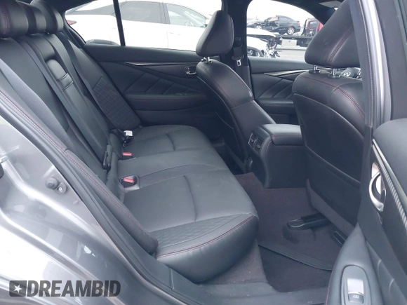 2021 Infiniti Q50 Red Sport 400 with VIN JN1FV7DR9MM880162, listed as a IAAI auction lot 41244912 with 44,943 mi miles and . Bid and sale history available at DreamBid. Image 8.