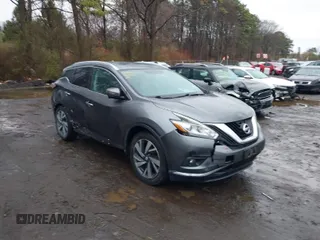 2015 Nissan Murano SV with VIN 5N1AZ2MH6FN258164, listed as a IAAI auction lot 41956754 with 84,614 mi miles. Bid and sale history available at carsss.com. Image 1.