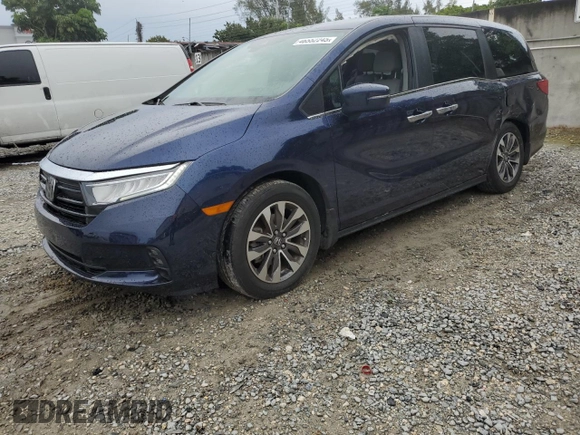 2023 Honda Odyssey EX-L with VIN 5FNRL6H69PB006143, listed as a Copart auction lot 46552245 with 30,674 mi miles and Salvage Title. Bid and sale history available at carsss.com. Image 1.