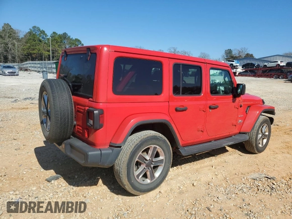 2020 Jeep Wrangler Unlimited Sahara with VIN 1C4HJXENXLW175550, listed as a Copart auction lot 42625175 with 88,518 mi miles and Salvage Title. Bid and sale history available at carsss.com. Image 3.