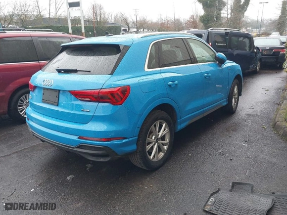2023 Audi Q3 S line Premium Plus with VIN WA1EECF39P1021860, listed as a IAAI auction lot 41472350 with 24,752 mi miles. Bid and sale history available at carsss.com. Image 4.